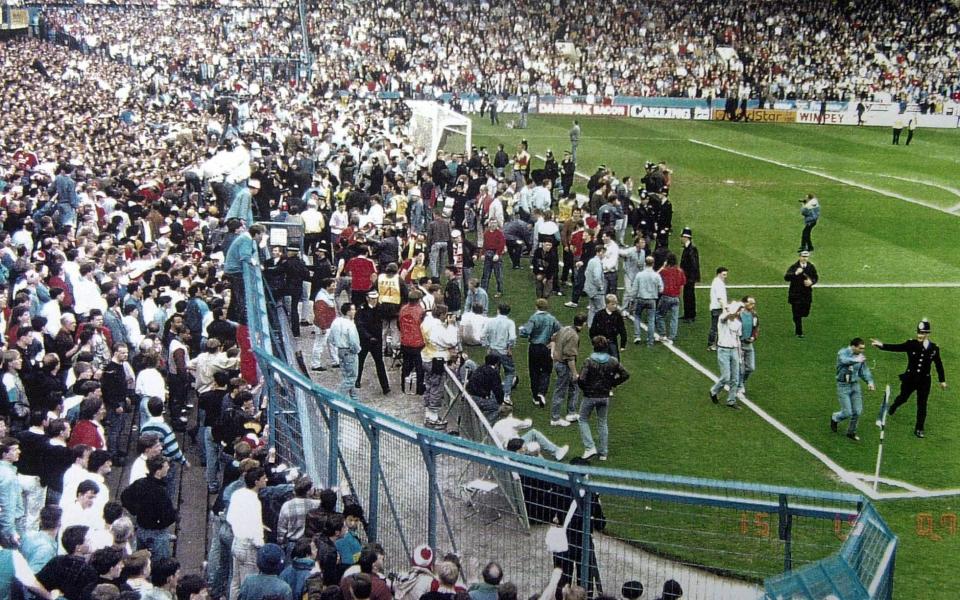 The scene at Hillsborough stadium's Leppings Lane end at 3:07pm on April 15, 1989. - Credit: PA