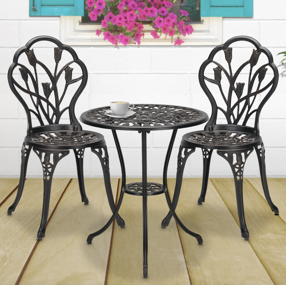 4) Gatto Cast Aluminum Outdoor Bistro Set