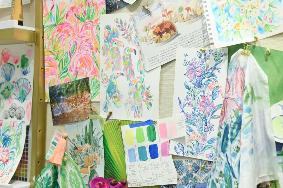 Illustrations of the Lilly Pulitzer patterns before they become textiles. (BFA)