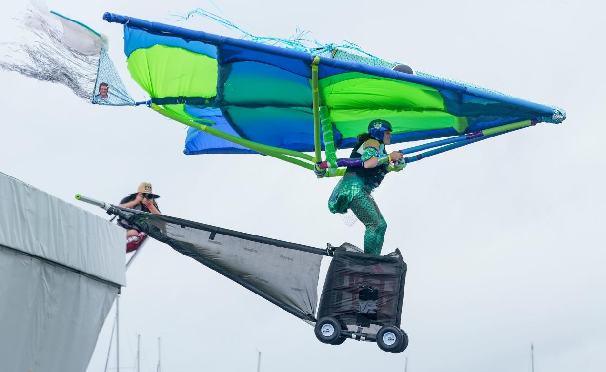 Forty teams have built flying machines that will be judged on flying distance, creativity and showmanship at the Red Bull Flugtag, taking place Saturday at Sawyer Point Park.