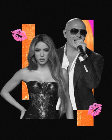 Collage of Shakira and Pitbull