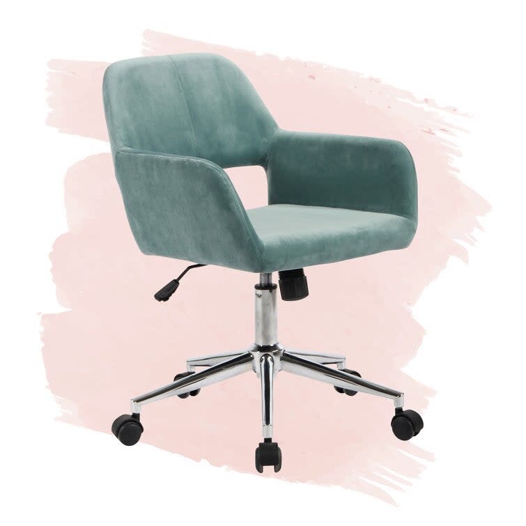 <h2>13% Off Gold Flamingo Elliana Velvet Task Chair</h2><br>Looking for an affordable office buy this weekend? Gold Flamingo's $85 velvet task chair is perfect for makeshift home office and small space apartments and can add some trendy elements to your place for cheap. <br><br><strong>The Hype:</strong> 4.5 out of 5 stars and 5,874 reviews<br><br><strong>Savvy Shoppers say</strong>: "This chair is perfect for the price. We needed an interim office so I didn’t want to spend a ton on furniture. This chair looks good and it’s comfortable... I recommend it if you’re looking for an on-trend piece that’s comfortable and only needs to last you a few years."<br><br><em>Shop <strong><a href="https://www.wayfair.com/furniture/pdp/gold-flamingo-elliana-velvet-task-chair-w001834606.html" rel="nofollow noopener" target="_blank" data-ylk="slk:Wayfair" class="link ">Wayfair</a></strong></em><br><br><strong>Etta Avenue</strong> Elliana Velvet Task Chair, $, available at <a href="https://go.skimresources.com/?id=30283X879131&url=https%3A%2F%2Fwww.wayfair.com%2Ffurniture%2Fpdp%2Fgold-flamingo-elliana-velvet-task-chair-w001834606.html" rel="nofollow noopener" target="_blank" data-ylk="slk:Wayfair" class="link ">Wayfair</a>