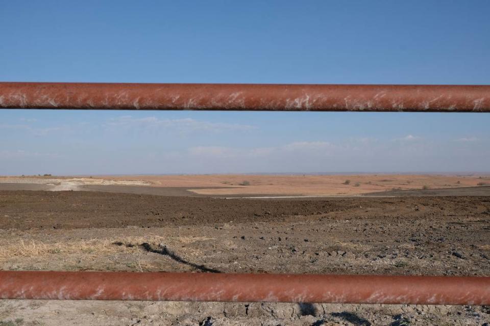 A section of the east side of Fremont Road in Pottawatomie County shows land that is in the reclamation process, which occurs after quarrying is completed.