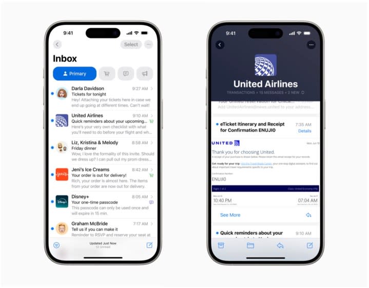 iOS 18 mail app