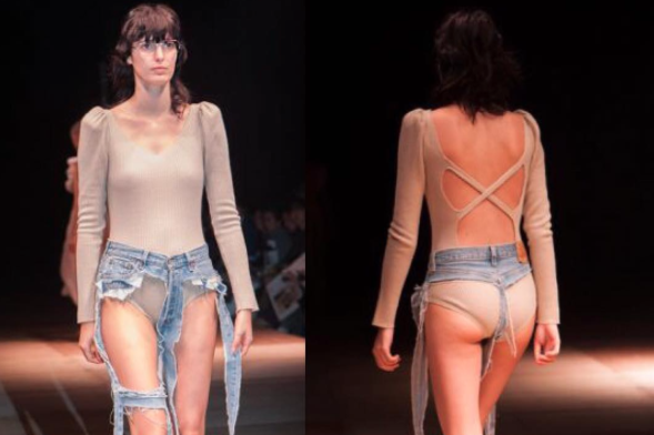 The barely-there jeans are the latest in a long line of bizarre denim trends (Instagram: fashion_critic_)