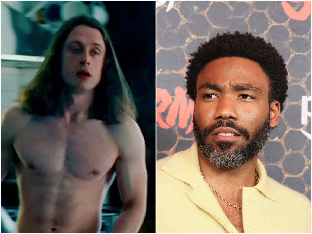 Rory Culkin (left) in ‘Swarm’ and Donald Glover (Prime Video/Getty Images)