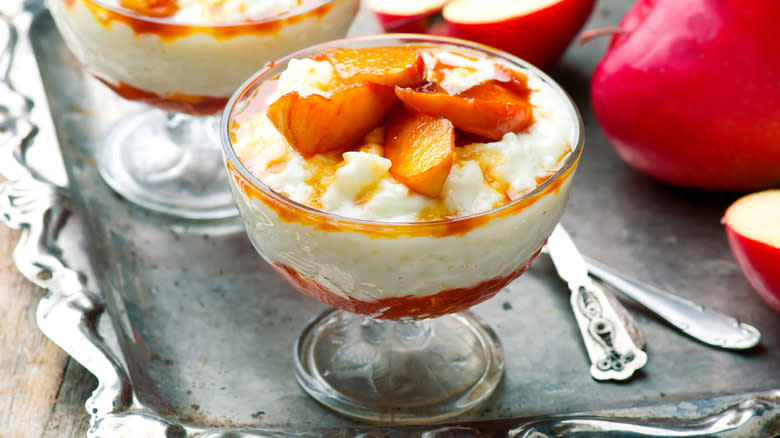 rice pudding in a glass