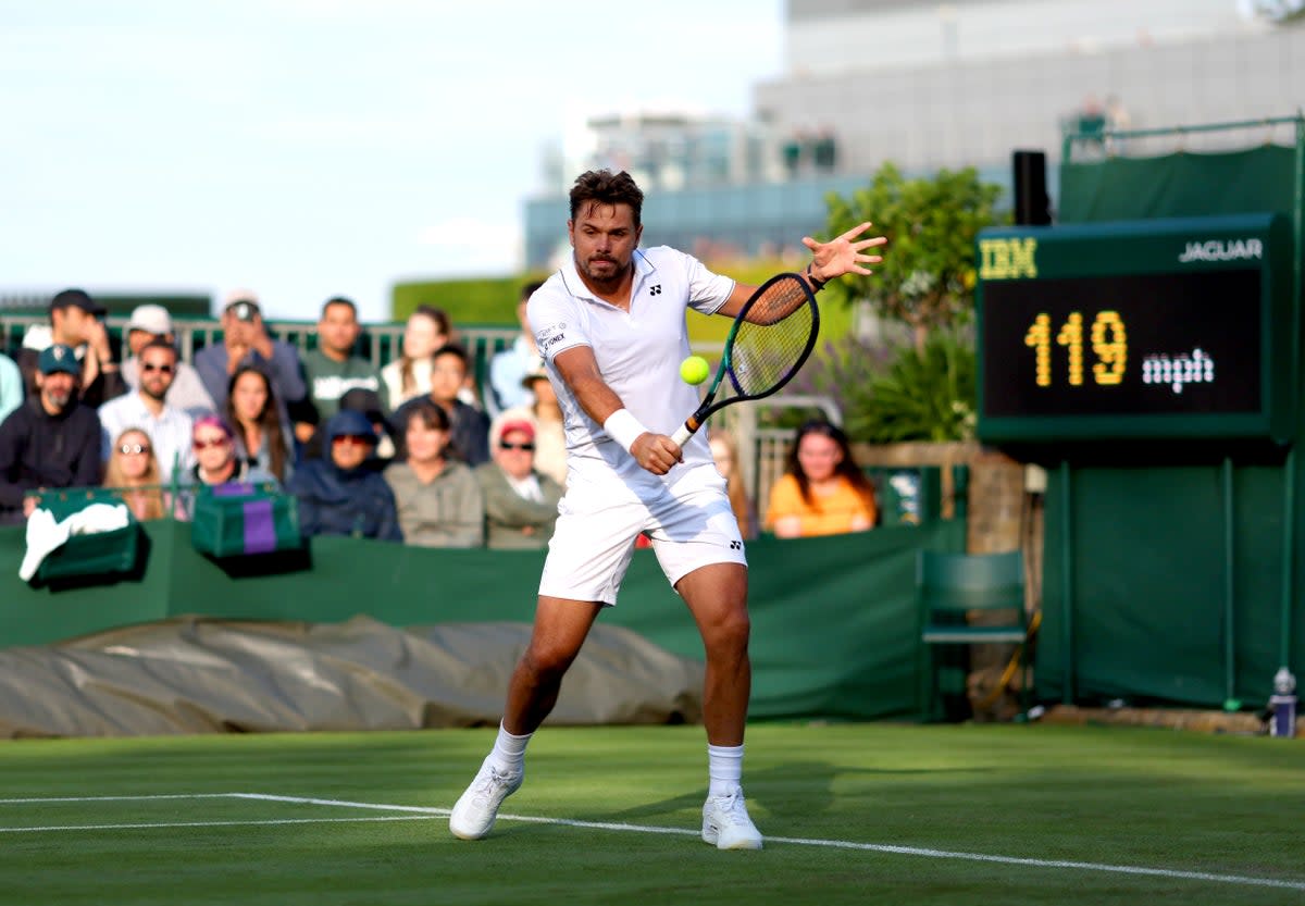 Golden oldie: Stan Wawrinka, 38, won on Monday to move into the men’s singles second round  (PA)