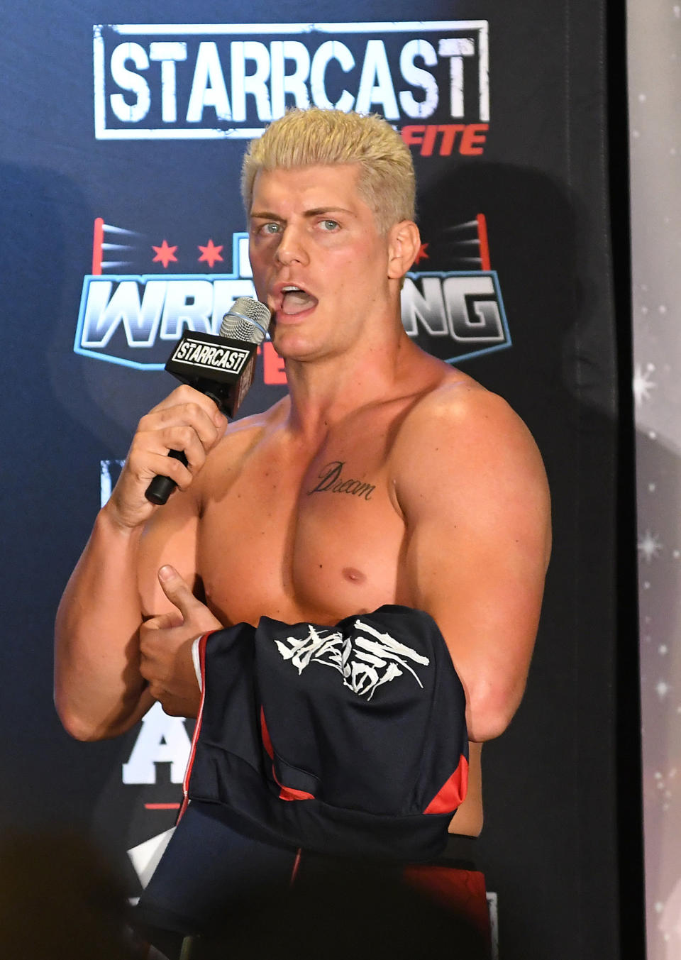 NEW YORK, NY - August 31: Cody Rhodes attends the Press Conference for the sold out "All In" event at the Sears Center Arena in Chicago, Illinois. August 31, 2018. Credit: George Napolitano/MediaPunch /IPX