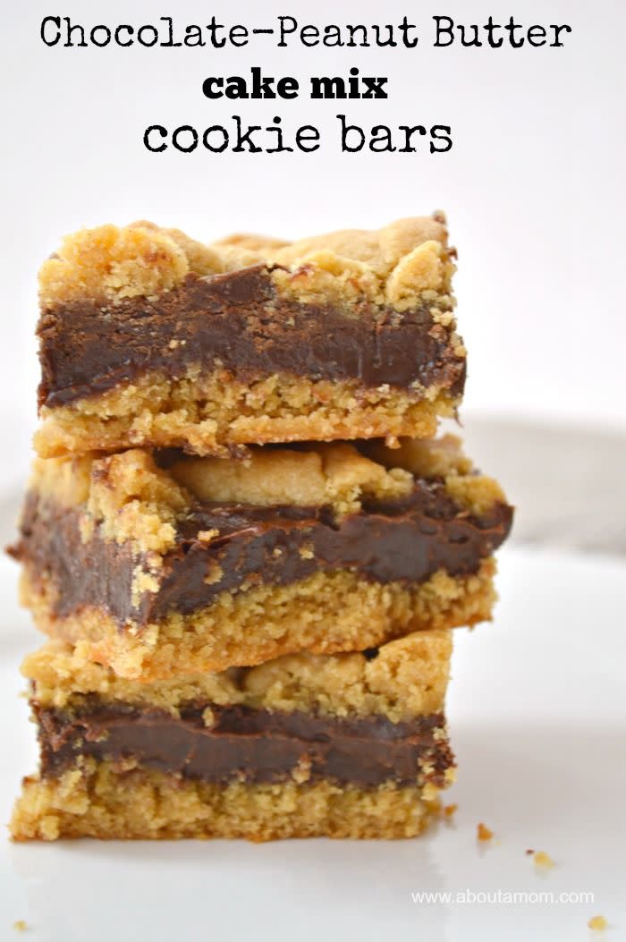 Chocolate Peanut Butter Cake Mix Cookie Bars