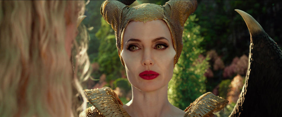 Elle Fanning is Aurora and Angelina Jolie is Maleficent in 'Maleficent: Mistress of Evil' (Photo: Disney)