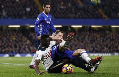 Football Soccer Britain - Chelsea v Tottenham Hotspur - Premier League - Stamford Bridge - 26/11/16 Tottenham's Victor Wanyama in action with Chelsea's Nemanja Matic Reuters / Stefan Wermuth Livepic