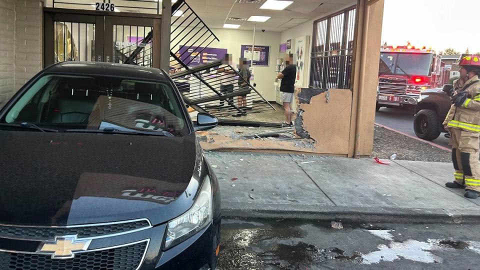 An Arden Arcade business was damaged Tuesday, Sept. 12, 2023 after a car crashed into it, the Sacramento Metropolitan Fire District said. 