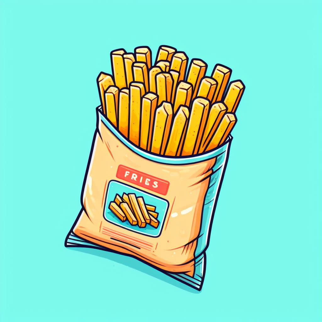 A.I. illustration of french fries by bing image creator