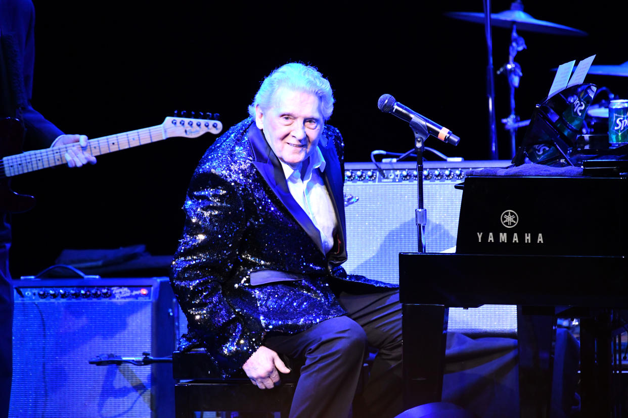 Jerry Lee Lewis performs onstage at Cerritos Center for the Performing Arts on Nov. 17, 2018 in Cerritos, Calif. (Photo: Scott Dudelson/Getty Images)