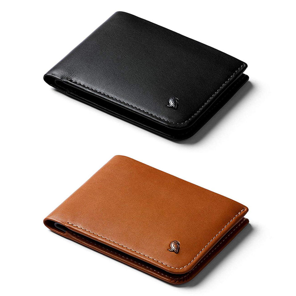 Bellroy Hide & Seek Slim Leather Wallet with RFID in Black and Caramel. (Photo: Amazon)