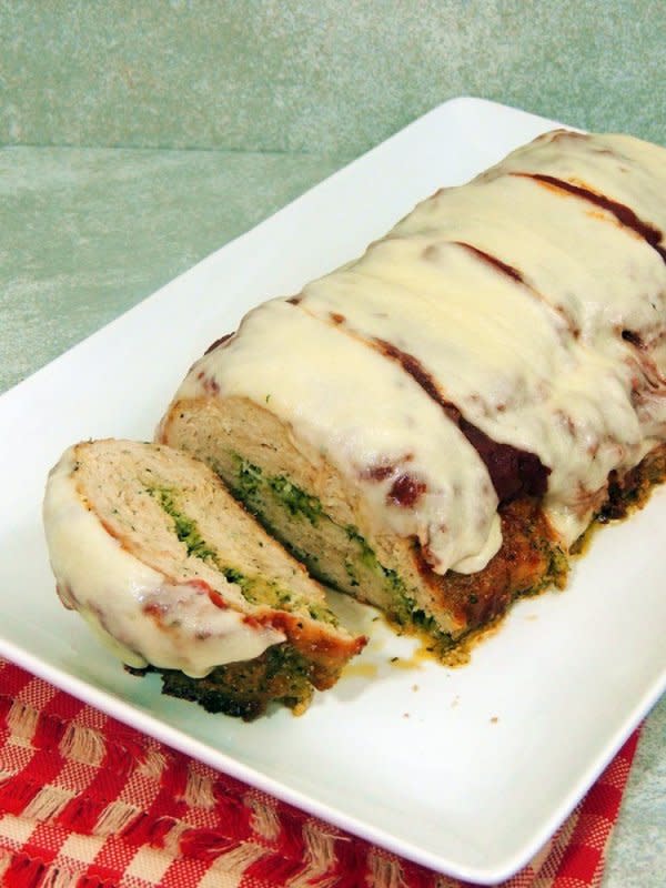 Pesto-Stuffed Chicken Parmesan Meatloaf<p>Bobbi Burleson</p>
