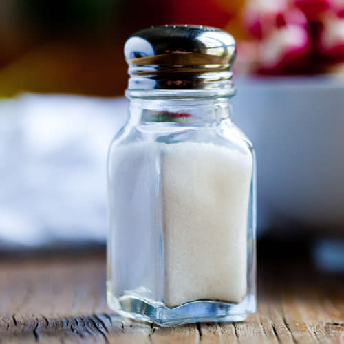 <b>Salt</b><br><br>Salt is a traditional and very effective soother for sore throats. Keep a few take away sachets (or a whole shaker!) in your desk and if your tonsils are giving you grief, add a spoonful to warm water and gargle with it for thirty seconds.