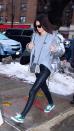 <p>Another day, another metallic puffer jacket for Kendall Jenner. BRB we’re heading straight out to buy one. [Photo: Getty] </p>