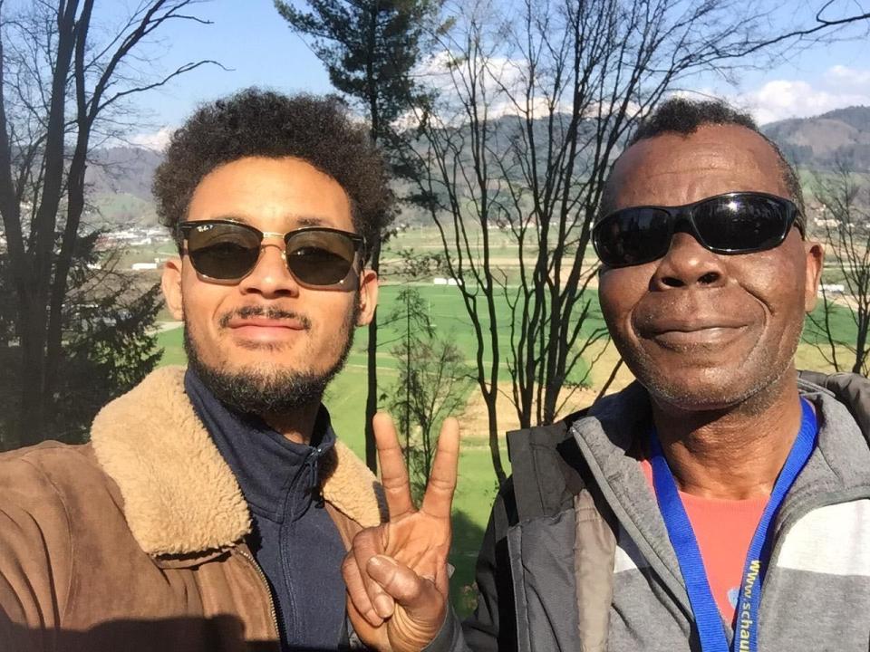 Image: Malick Gohou with his father Deme Gohou who came to Germany from the Ivory Coast in 1980. (Courtesy Malick Gohou)