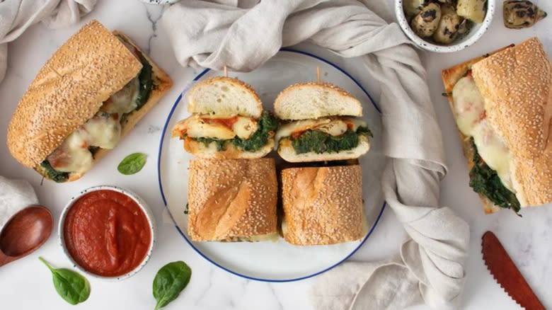 Spinach and artichoke parmesan sandwich