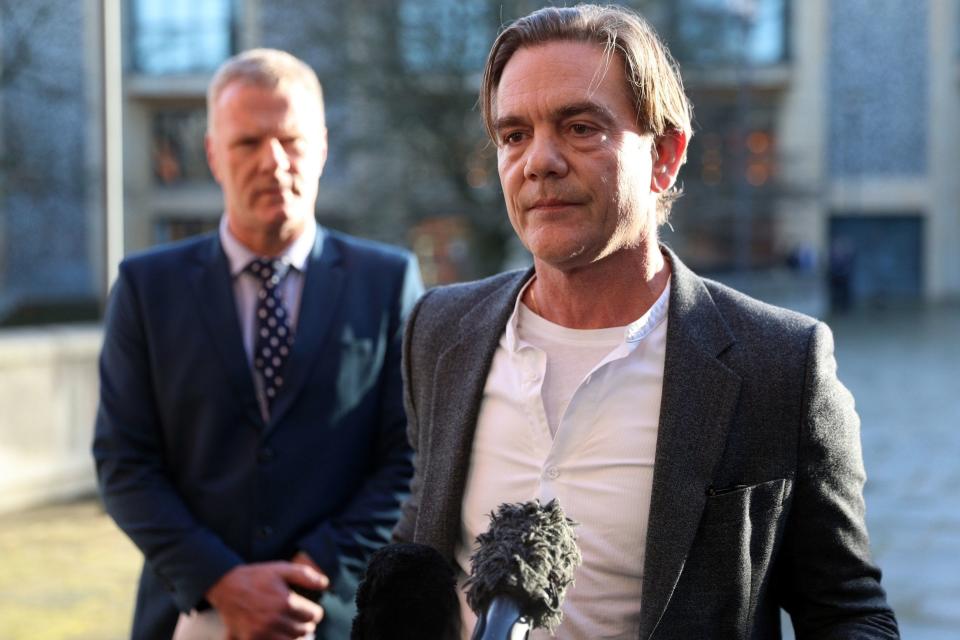 Actor John Michie speaking outside Winchester Crown Court (PA)