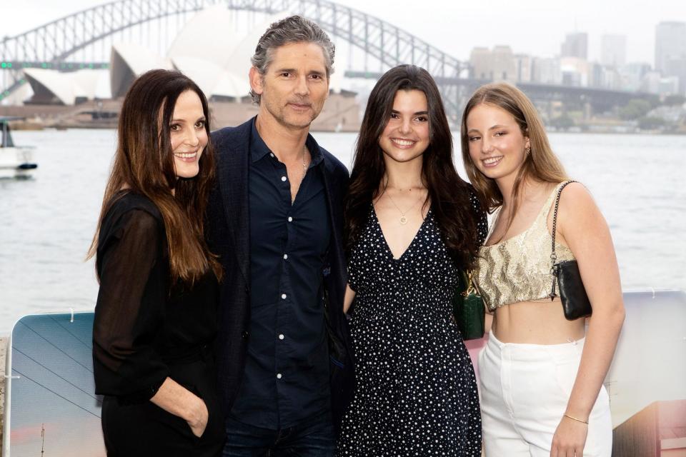 <p>Eric Bana brings his wife Rebecca Gleeson, daughter Sophie and niece Jasmine Taylor to the Sydney, Australia, premiere of <em>The Dry</em> on Wednesday.</p>