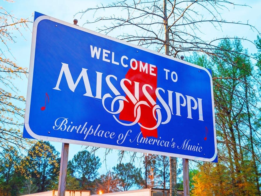 A Mississippi state welcome sign