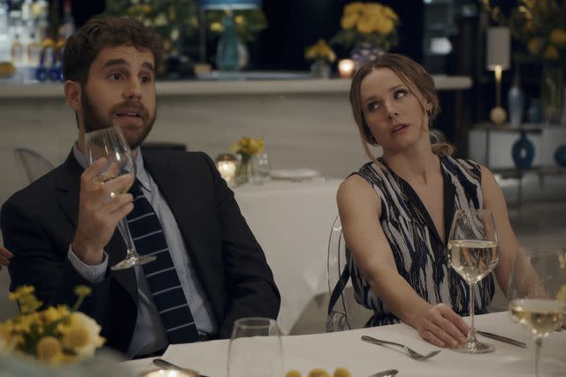 <p>Amazon Prime Video</p> Ben Platt and Kristen Bell in 'The People We Hate at the Wedding'