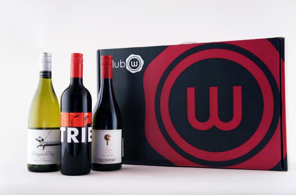 In this undated publicity product photo courtesy of Club W, three bottles of wine as shown are offered tailored to the buyer's taste monthly for $39. by Club W. Online wine options are everywhere from flash sale sites like Lot 18 to Amazon and Facebook's new wine ventures. And now there's a new generation of startups such as Club W, which adds a little algorithm action to your Albarino, using surveys and ratings to figure out what you might like to drink next. (AP Photo/Courtesy Club W)