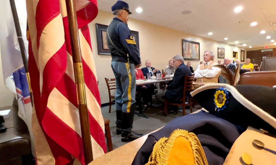 George Pettigrew is the great grandson of a Buffalo Soldier—one of the Black Americans who began serving in the U.S. Army immediately after the Civil War. At Fort Leavenworth, Buffalo Soldiers manned the 9th and 10th Cavalries. Recently, Pettigrew spoke to a Sons of the American Revolution organization in Olathe.