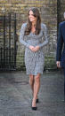 <p>For a charity event, Kate donned a grey wrap dress by Max Mara with black heels by Episode.</p><p><i>[Photo: PA]</i></p>