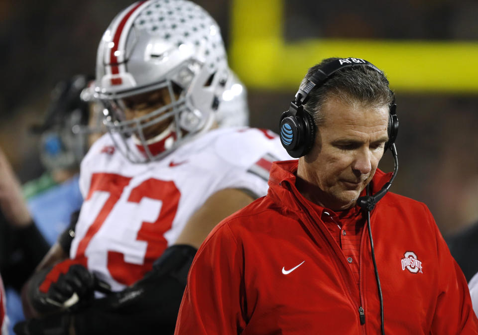Urban Meyer and Ohio State are 2-3 against Power 5 opponents in their last 11 games. (AP)
