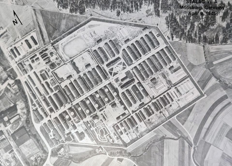 An arial view of Stalag 7a, one of the POW camps Harold Pressel was held in Germany.