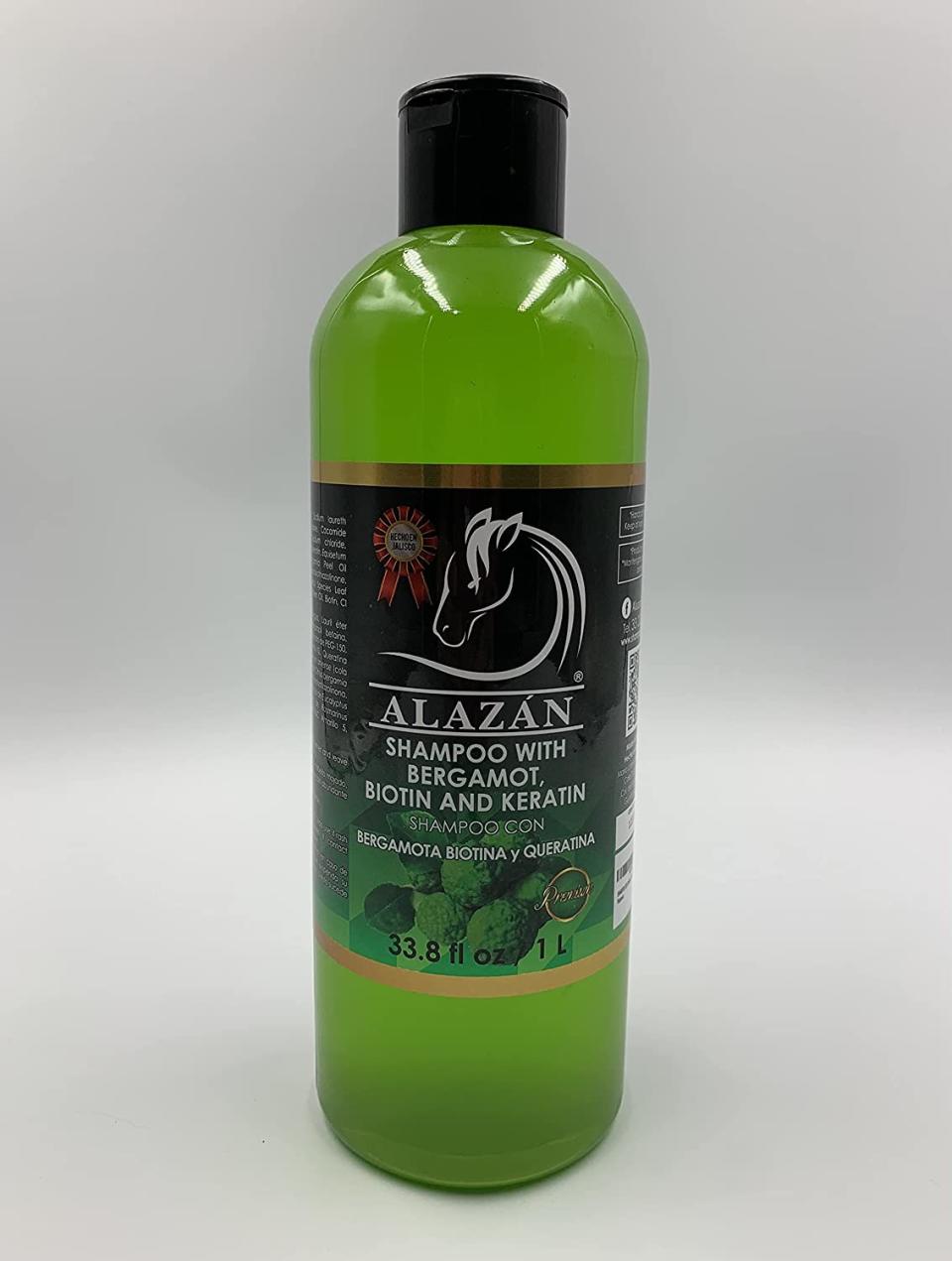 Shampoo Alazan con bergamota, biotina y queratina/Amazon.com.mx