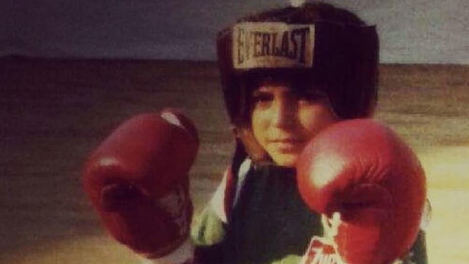 A photo including a Film Still of Oscar De La Hoya from the HBO Documentary The Golden Boy.