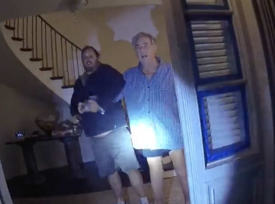 Police bodycam footage showing Paul Pelosi and an intruder, identified as David DePape, has been released by a California court (NBC Bay Area)