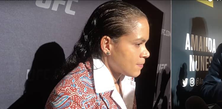 Amanda Nunes UFC 245 media day scrum