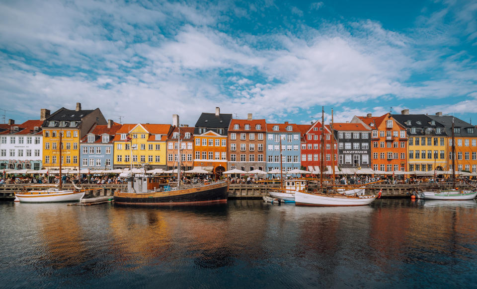 Scenic view of Nyhavn pier in the Old Town of Copenhagen, Denmark. (Photo: Gettyimages)