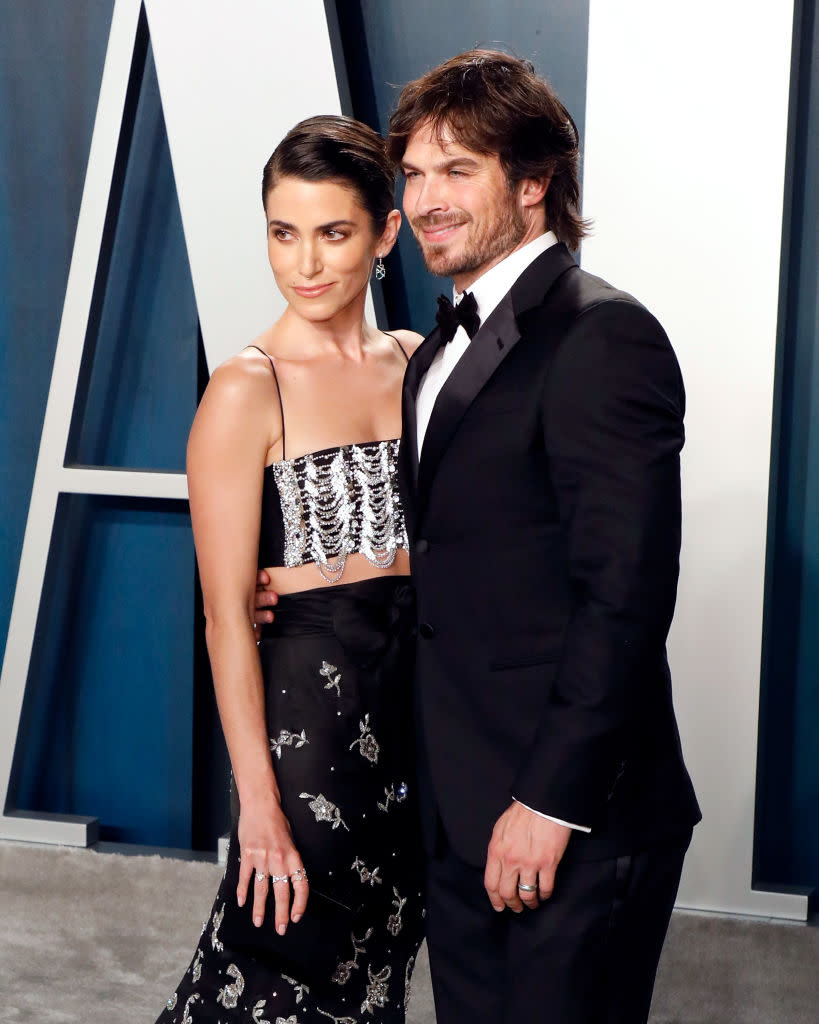 BEVERLY HILLS, CALIFORNIA - FEBRUARY 09: Nikki Reed and Ian Somerhalder attend the Vanity Fair Oscar Party at Wallis Annenberg Center for the Performing Arts on February 09, 2020 in Beverly Hills, California. (Photo by Taylor Hill/FilmMagic,)