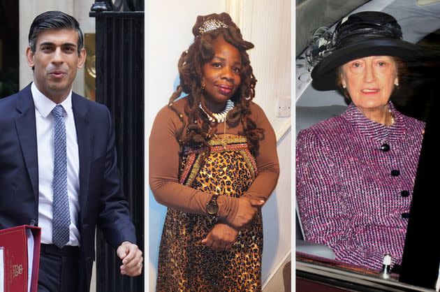 Rishi Sunak, Ngozi Fulani and Lady Susan Hussey.