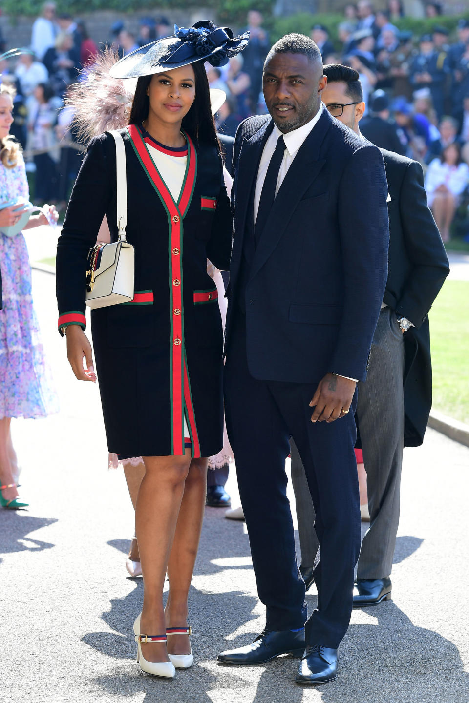 <p>British actor Idris Elba and Sabrina Dhowre were one of the first arrivals. Photo: Getty </p>