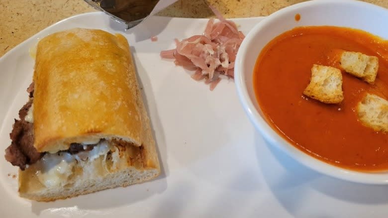 Panera sandwich and soup