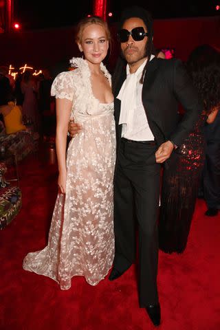 <p>Dave Benett/VF24/WireImage for Vanity Fair</p> Jennifer Lawrence and Lenny Kravitz attend the 2024 Vanity Fair Oscar party