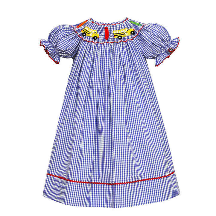 Royal Blue Check Back-to-School Dress