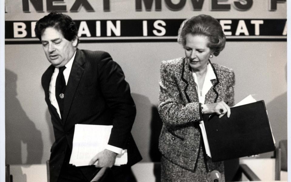 Nigel Lawson at a conference with Margaret Thatcher - Michael Fresco/Shutterstock