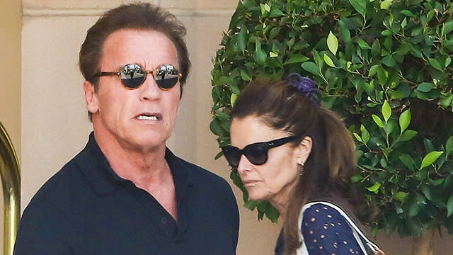 Friendly exes, indeed. Arnold Schwarzenegger turned 68 years old on Thursday, and was spotted celebrating with his ex-wife, Maria Shriver, in Beverly Hills, California. The amicable pair had lunch at the Montage Hotel with their two daughters, 25-year-old Katherine and 23-year-old Christina. AKM/GSI <strong>WATCH: Arnold Schwarzenegger Calls Couples Therapy With Maria Shriver the 'Biggest Mistake' He's Ever Made</strong> Maria filed for divorce from Arnold in July 2011, though their divorce has never been finalized. The two split after it was revealed he fathered a son more than 14 years earlier with an employee in their household, Mildred Baena. Arnold has since moved on with physical therapist Heather Milligan. In an interview with Howard Stern on his Sirius XM show last month, the <em>Terminator Genisys</em> star called his and Maria's split "without a doubt the biggest setback and the biggest failure" in his life. He also took full responsibility. "Not only failure, but you really feel like, 'I'm to blame for it. It was me that screwed up,' and you can't point the finger at anyone else," he said candidly. Still, he stressed that he and Maria -- who he still referred to as his wife -- and their four children have a great relationship. "My kids are a straight 10," he gushed. "I am so proud of them and I'm so in love with them. I love my kids so much." Patrick Schwarzenegger, 21, obviously returns the sentiment. He Instagrammed a sweet shout-out to his famous father on Thursday, writing, "68 and you're still bigger than me! When will you let me catch up?!? Happy birthday pops." Arnold's close pal, <em>Magic Mike XXL</em> star Joe Manganiello, also took a moment to wish him a happy birthday, Instagramming this cute picture of the buff pair showing of their goofy sides. "Happy Birthday to my friend @Schwarzenegger! Here's to many more great adventures!" Joe wrote. The former governor of California took some time out to show his fans he appreciated all the birthday love on his special day. "I want to thank everyone for all the birthday wishes," he said in a Twitter video. " ... I'm having the greatest time. My 68th birthday, wow, I'm in the gym working out ... and now I'm going to have a little bit of lunch with my family, so hasta la vista, and have a great time, OK?" Thank you for making my birthday great. I'm grateful every day for you, but today I'm reminded I have the best fans. pic.twitter.com/OomGOh2Eps— Arnold (@Schwarzenegger) July 30, 2015 <strong>NEWS: Arnold Schwarzenegger Writes Heartwarming Handwritten Letter to Ailing Fan</strong> ET caught up with Arnold last month, when he shared his Hollywood advice to his son Patrick. Watch below!