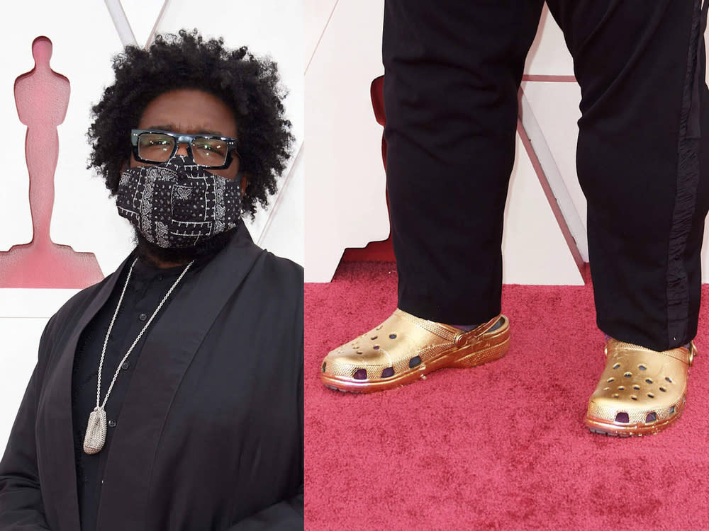 Questlove setzte auf dem roten Teppich auf goldene Crocs. (Bild: imago images/Cinema Publishers Collection/Matt Petit [M])