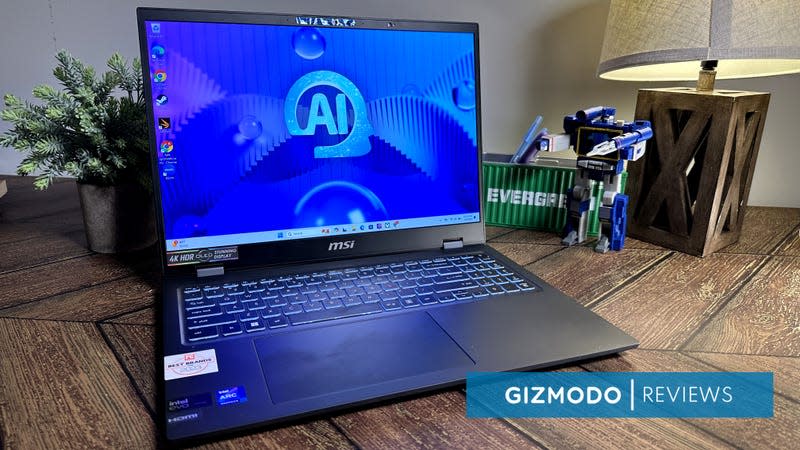 AI is central to the latest Prestige 16's marketing, but I think the excellent screen and great keyboard make a stronger statement. - Photo: Kyle Barr / Gizmodo