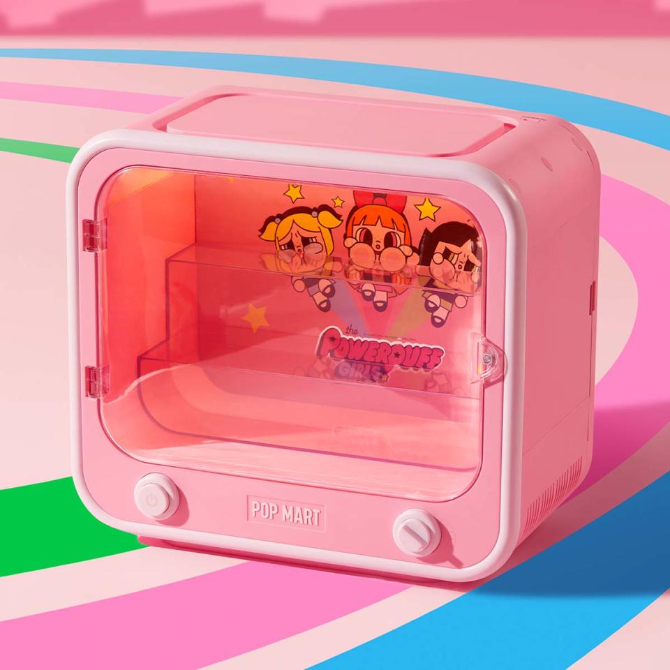 pink TV-shaped display case